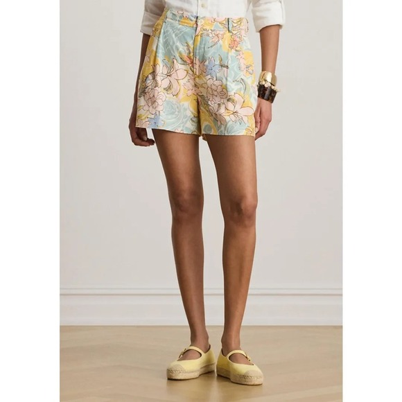 Lauren Ralph Lauren Pants - Lauren Ralph Lauren 100% Linen Shorts Women's 10P Floral Print Vacation Summer